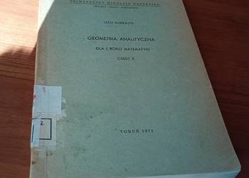 Geometria analityczna : dla I roku matematyki. Cz. 2 / Lech Dubikajtis.