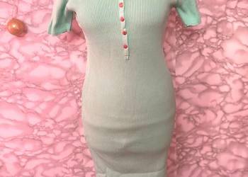 Zielona sukienka prążek biust 90/100 uniwersalna