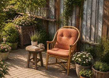 Unikatowy fotel bambusowy vintage – lata 60. Mid-Century / Boho