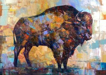 Pitsko Giennadij Żubr 100x80 obraz olejny