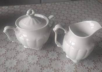 Porcelana Tielsch Wałbrzych PRL, mlecznik  i cukiernica