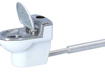 Lufka w Kształcie Toalety WC Cygarniczka Metalowa - biała