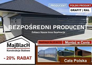 A23-GRAFITOWA Wiata ze Schowkiem wewnątrz /Garaż z Zadaszeniem – Maj-Blach