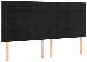 Zagłówki do łóżka 4 szt. czarne 90x5x78/88 cm aksamit WM-3116394