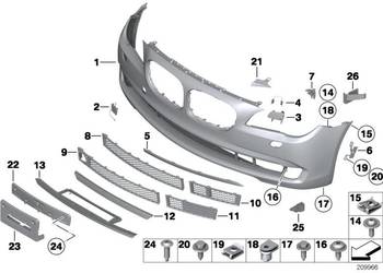 Kratka wlotu powietrza P - BMW 51117184150