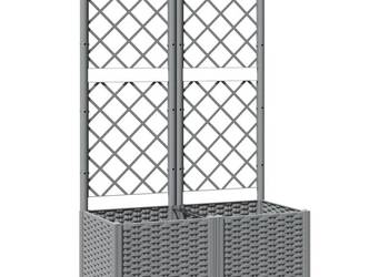 vidaXL Donica ogrodowa z kratką, jasnoszara, 80x40x136 cm,(SKU:153272)
