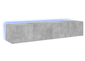 Ścienne szafki TV z LED 2 szt. szarość betonu 80x35x31 cm WM-837288