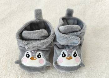 Nowe buty buciki dla niemowlaka kapcie szare pingiwny ptaki