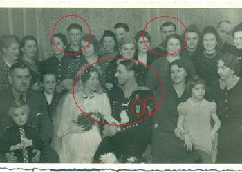Stare zdjęcie żołnierz niemiecki wesele odznaczenia KODAK