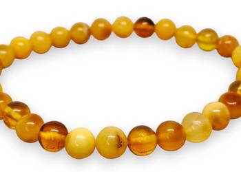 Bransoletka z bursztynu, BURSZTYN bałtycki barok mleko cytryna #908