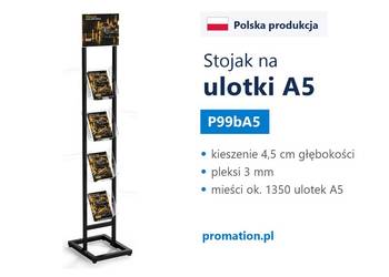 Czarny stojak na ulotki A5 z 4 kieszeniami do gabinetu i hotelu P99bA5