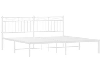 Łóżko Metalowe Białe Rama Łóżka Ze Stelażem Biała 183x213 cm WM-373745