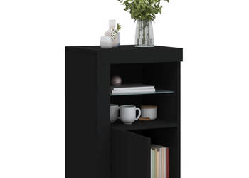 Szafka boczna z LED czarna materiał drewnopochodny WM-836632