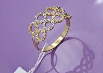 WYPRZEDAŻ !-25% Pierścionek r.18 Złoty pr.585 Kółeczka Z-1003