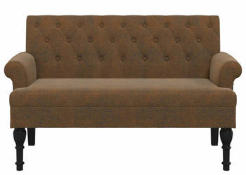 Ławka z oparciem brązowa 120x62x755 cm sztuczny zamsz WM-372129