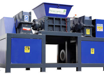 Kruszarka 30kW 2 Wały RECYKLING Drewna Płyt Wiórowych Karton-gips Tektura