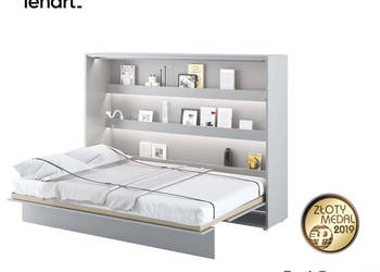 Półkotapczan Łóżko w Szafie BED CONCEPT 140x200 Szary Połysk
