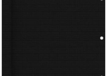 Parawan balkonowy, czarny, 75x600 cm, HDPE（311031）