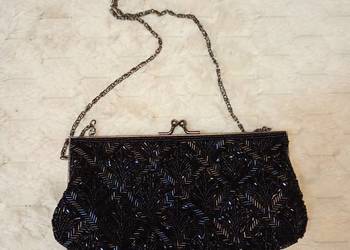 Handmade/ Bogato zdobiona torebka wieczorowa z Londynu