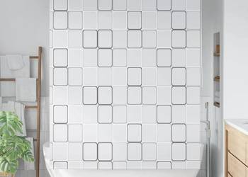 vidaXL Roleta prysznicowa 140 x 240 cm, wzór w kwadraty(SKU:142850)