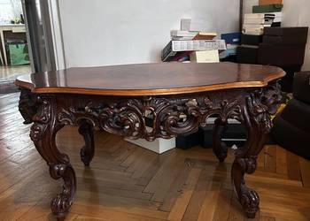 stolik, ława barokowa rzeźbiona