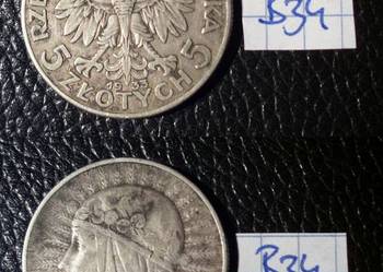 5 złotych 1933 AG - GŁOWA KOBIETY, ładne, Stan II - / III+_