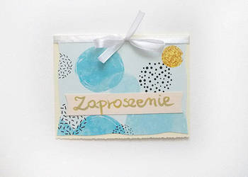 niebieskie zaproszenia bez tesktu, pastelowe zaproszenia c6