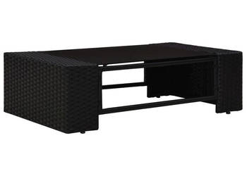 5-cz. zestaw wypoczynkowy do ogrodu rattan PE czarny WM-3054575