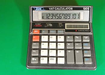 Kalkulator 1202 Vat Calculator 12 digit 1 memory TAX Super solar