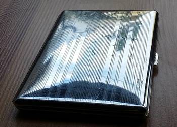 Papierośnica stara angielska chromowana ISECO