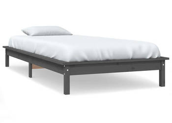 Rama łóżka szara lite drewno sosnowe 100 x 200 cm WM-820533