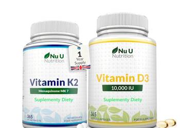 Zestaw Nu U Witamina D3 10000iu+Nu U Witamina K2 MK7 200mcg na Rok