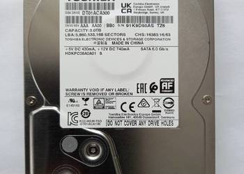 Dysk Toshiba 3TB DT01ACA300 SATA 7200RPM