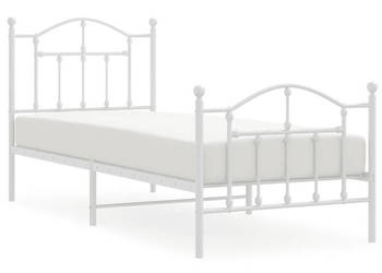 Łóżko Metalowe Białe Rama Łóżka Ze Stelażem Biała 90x200 cm WM-353499