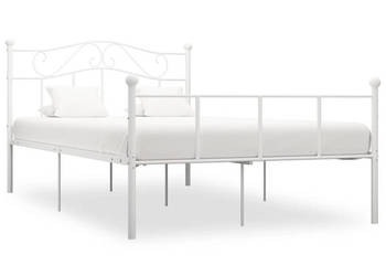 Łóżko Metalowe Białe Rama Łóżka Ze Stelażem Biała 140 x 200 cm WM-284519