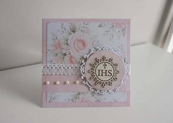 Kartka na Komunię Świętą ręcznie robiona handmade