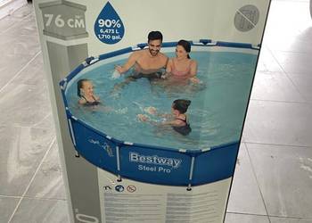 basen ogrodowy bestway 3,66m x 0,76m stelażowy z mocną pompą i odkurzaczem