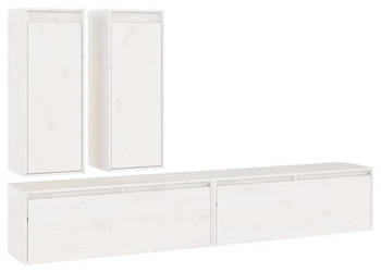 Szafki pod TV 4 szt. białe lite drewno sosnowe WM-3100180