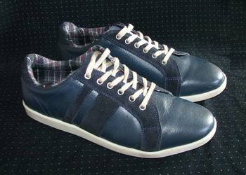 sneakersy trampki granatowy skóra 44