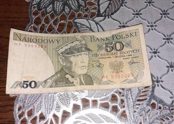Banknot 50 zł z 1988 Świerczewski seria HF