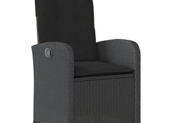 vidaXL Rozkładane krzesła ogrodowe, 2 szt, poduszki, czarne(SKU:365169)