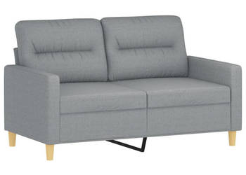 Sofa 2-osobowa jasnoszara 120 cm tapicerowana tkaniną WM-359227