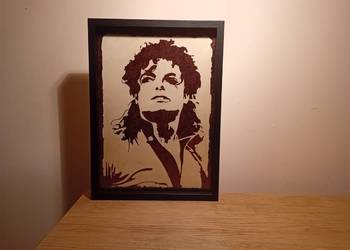 Michael Jackson - Rękodzieło wypalone w drewnie !