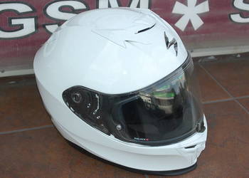 Kask motocyklowy biały Scorpion Rozmiar L-60CM Blenda + Intercom Cardo