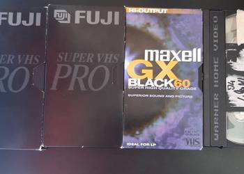 4x kaseta wideo VHS, 60 /180 minut, użyte/nagrane raz