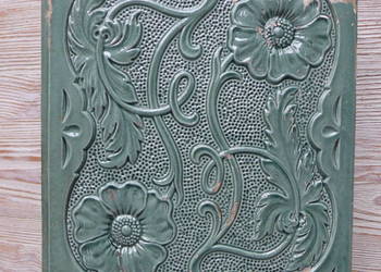 F7 Secesyjny stary ceramiczny dekor kafel kafelek narożny