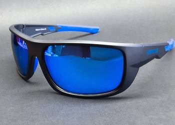 OKULARY PRZECIWSŁONECZNE. POLARYZACYJNE HD. BLACK/DARK BLUE. SPORTOWE.