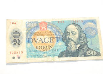 Stary banknot 20 koron Czechosłowacja 1988 antyk