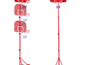 Tablica z koszem do koszykówki stojąca regulowana wysokość piłka pompka