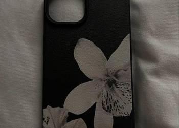Etui na 14 iPhone z motywem kwiatów - czarne